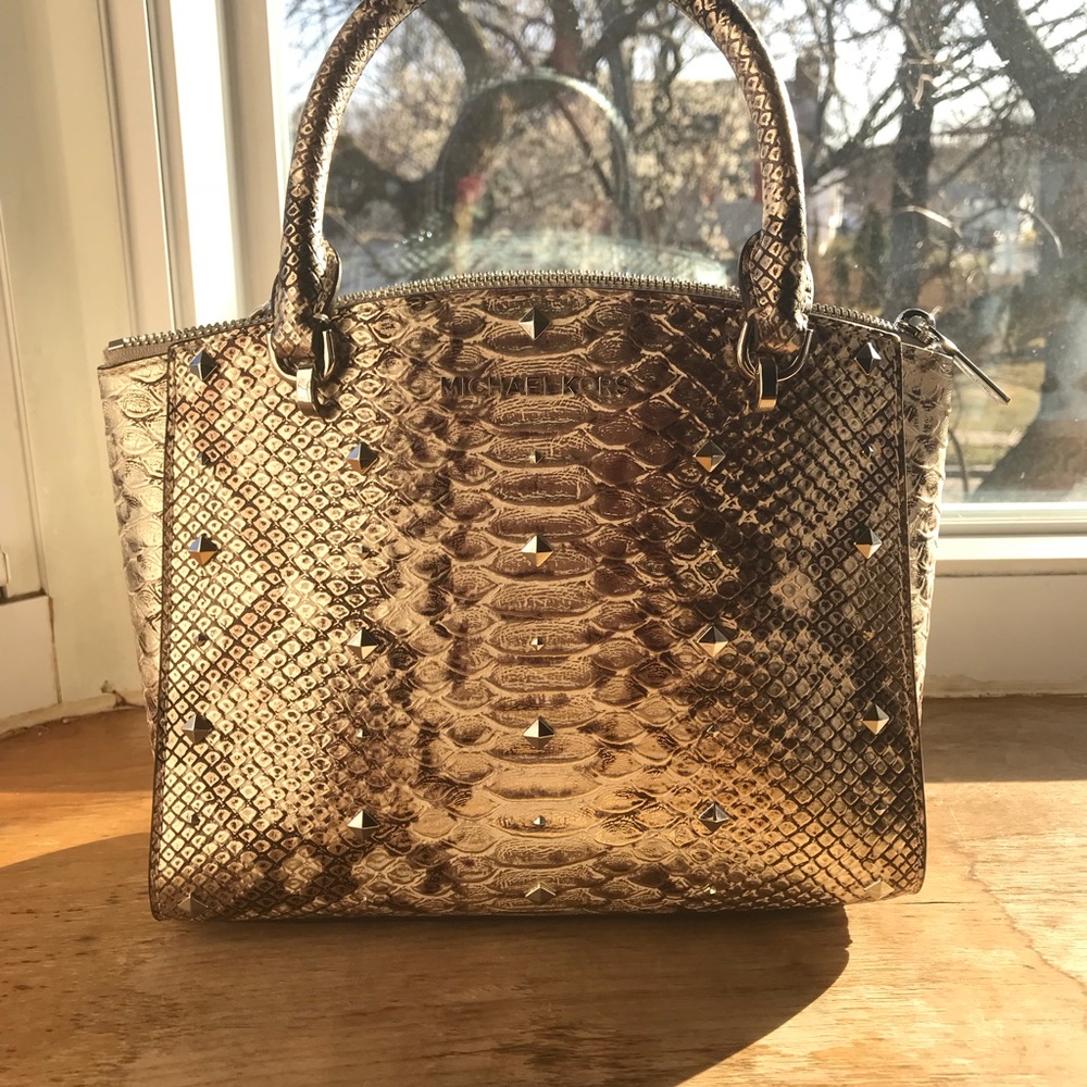 Michael Kors Embossed Leather Satchel